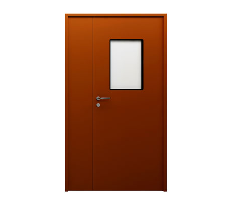 red stainless steel clean room door